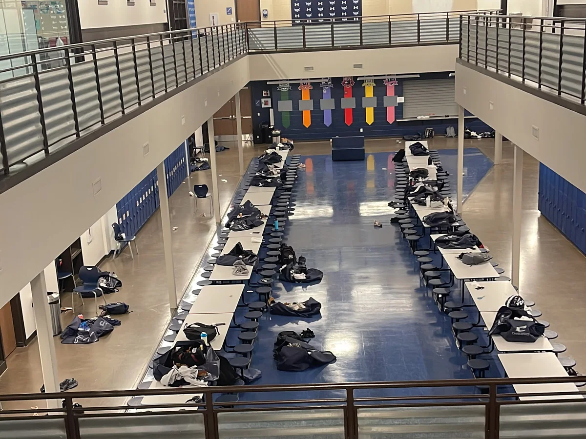 Two-level gym hall